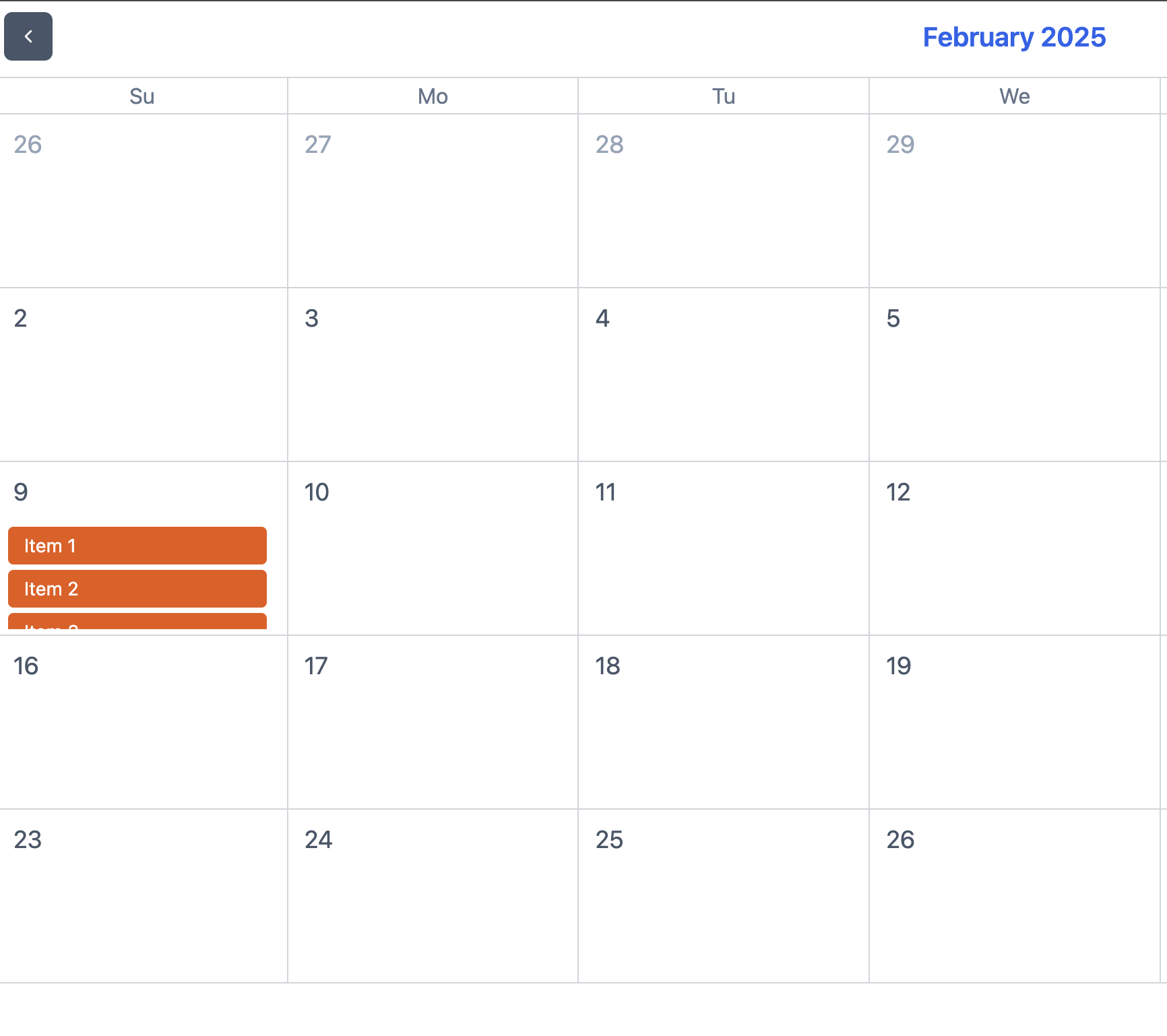 React CalendarScreenshot