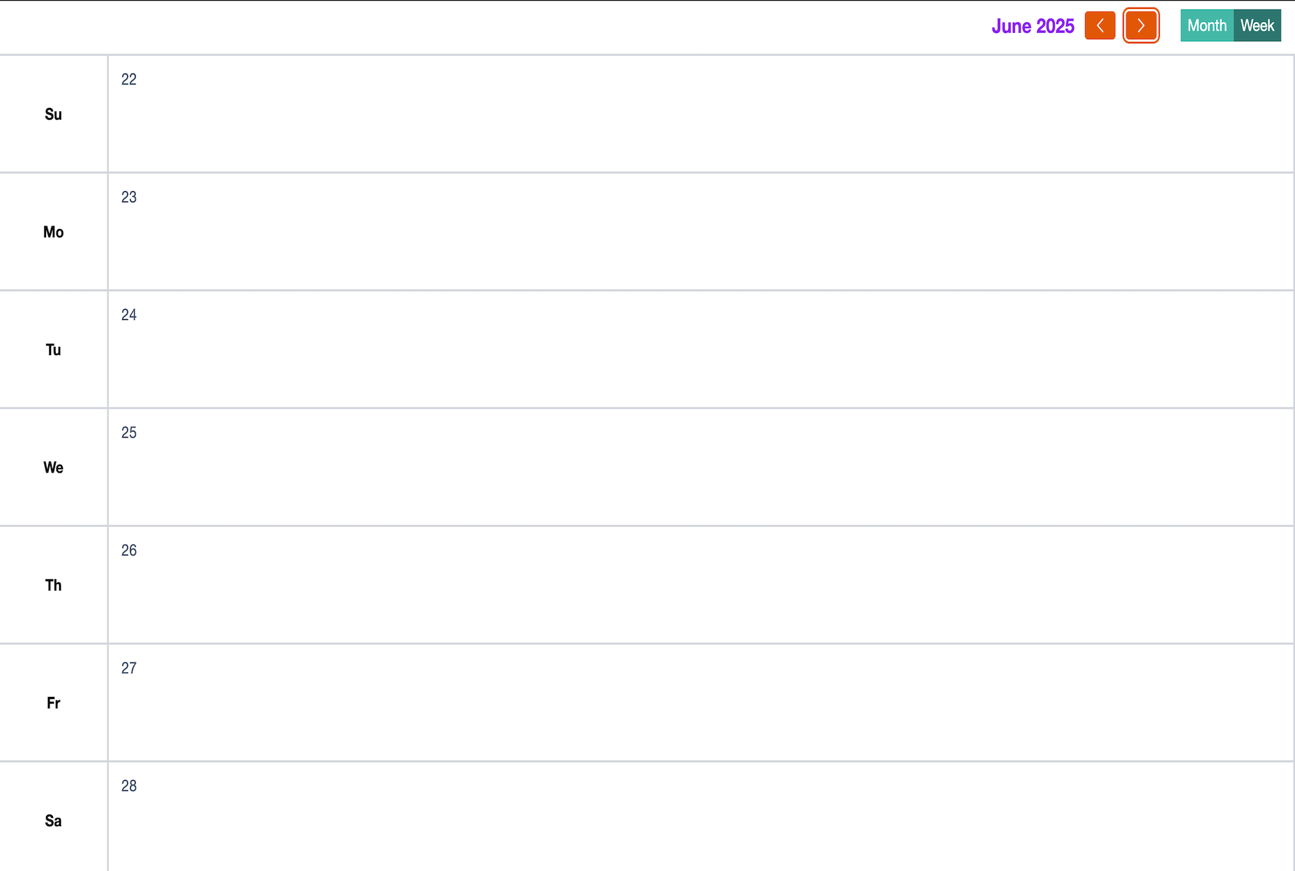 Golang CalendarScreenshot
