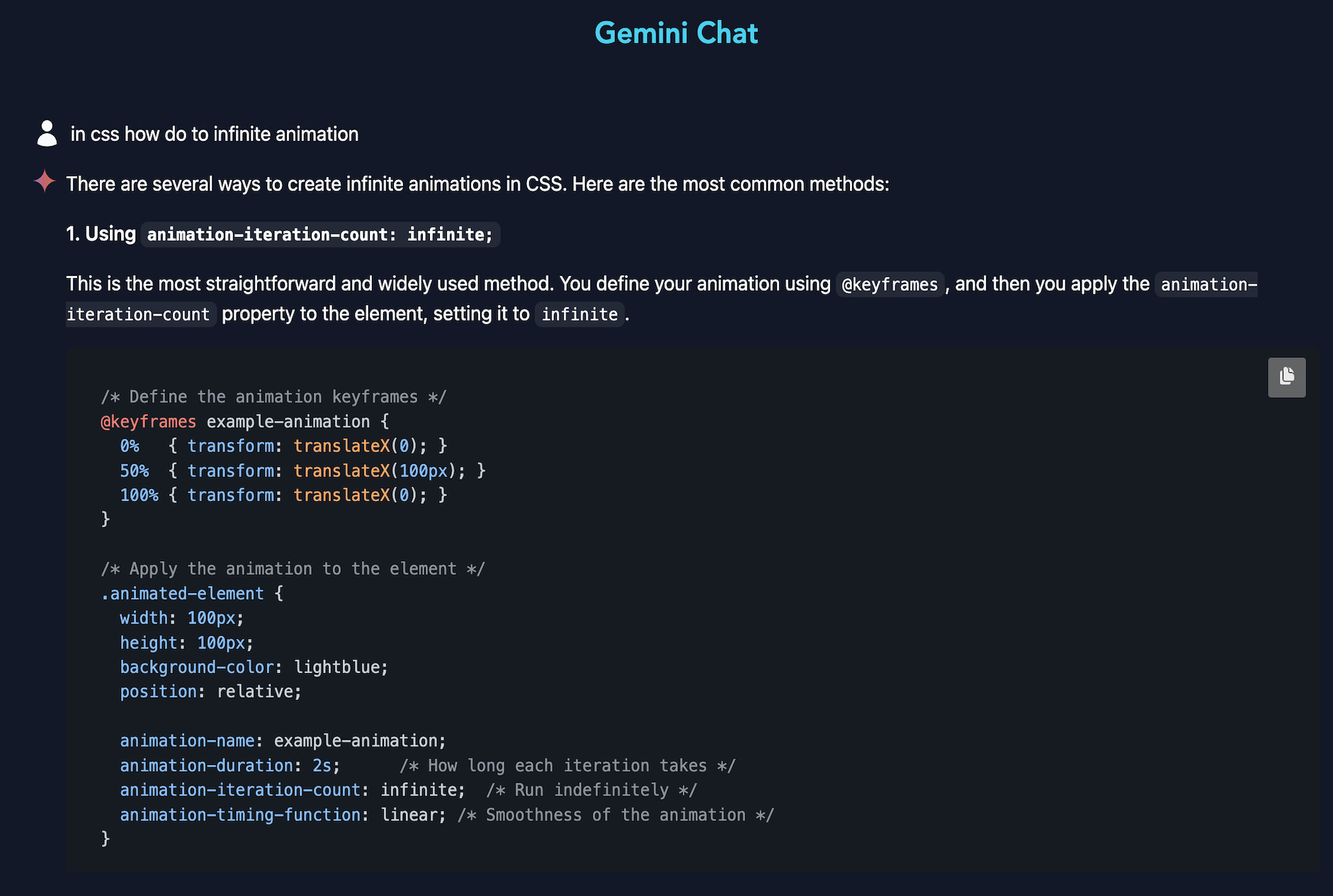 Gemini ChatScreenshot