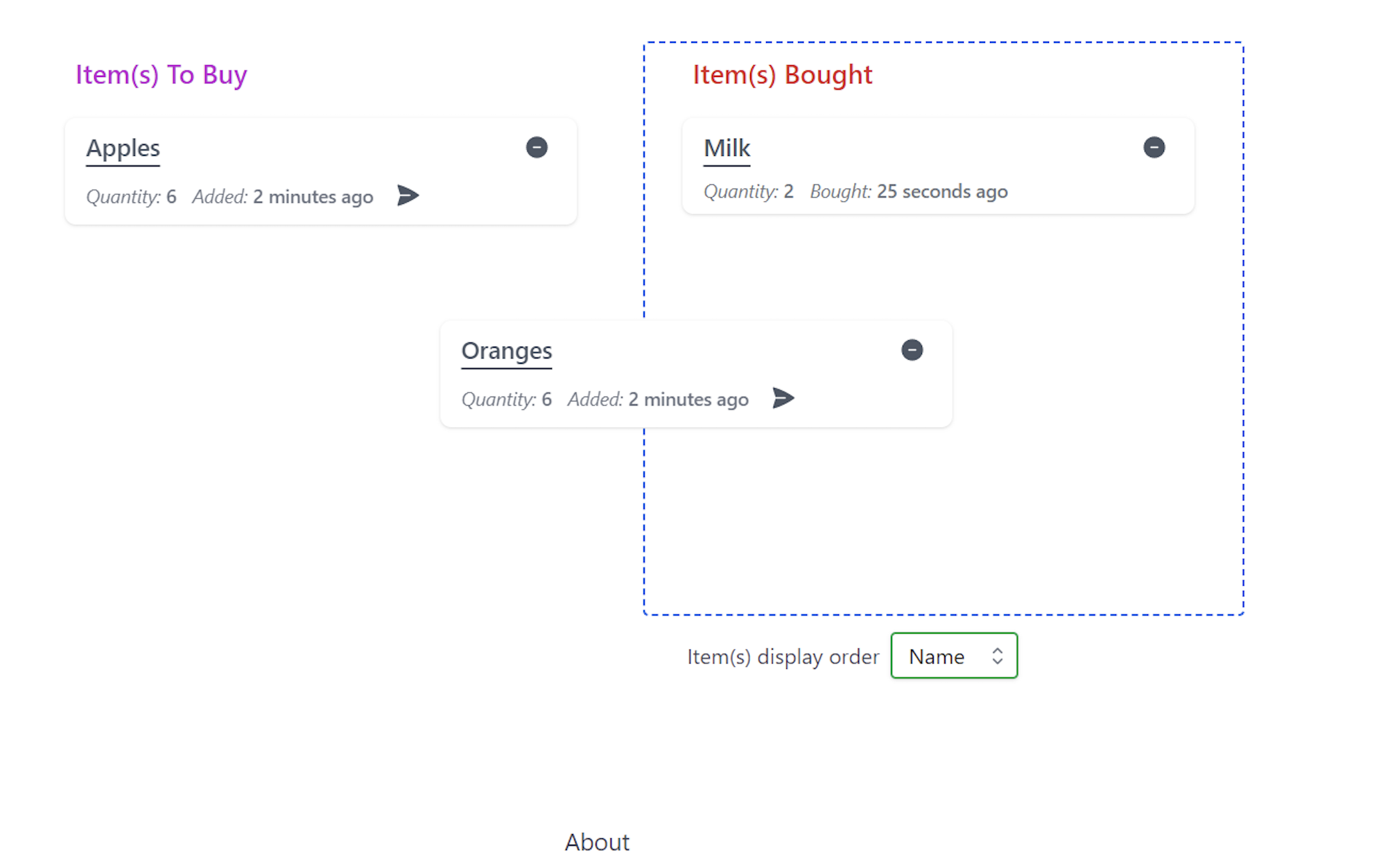 React Grocery ListScreenshot